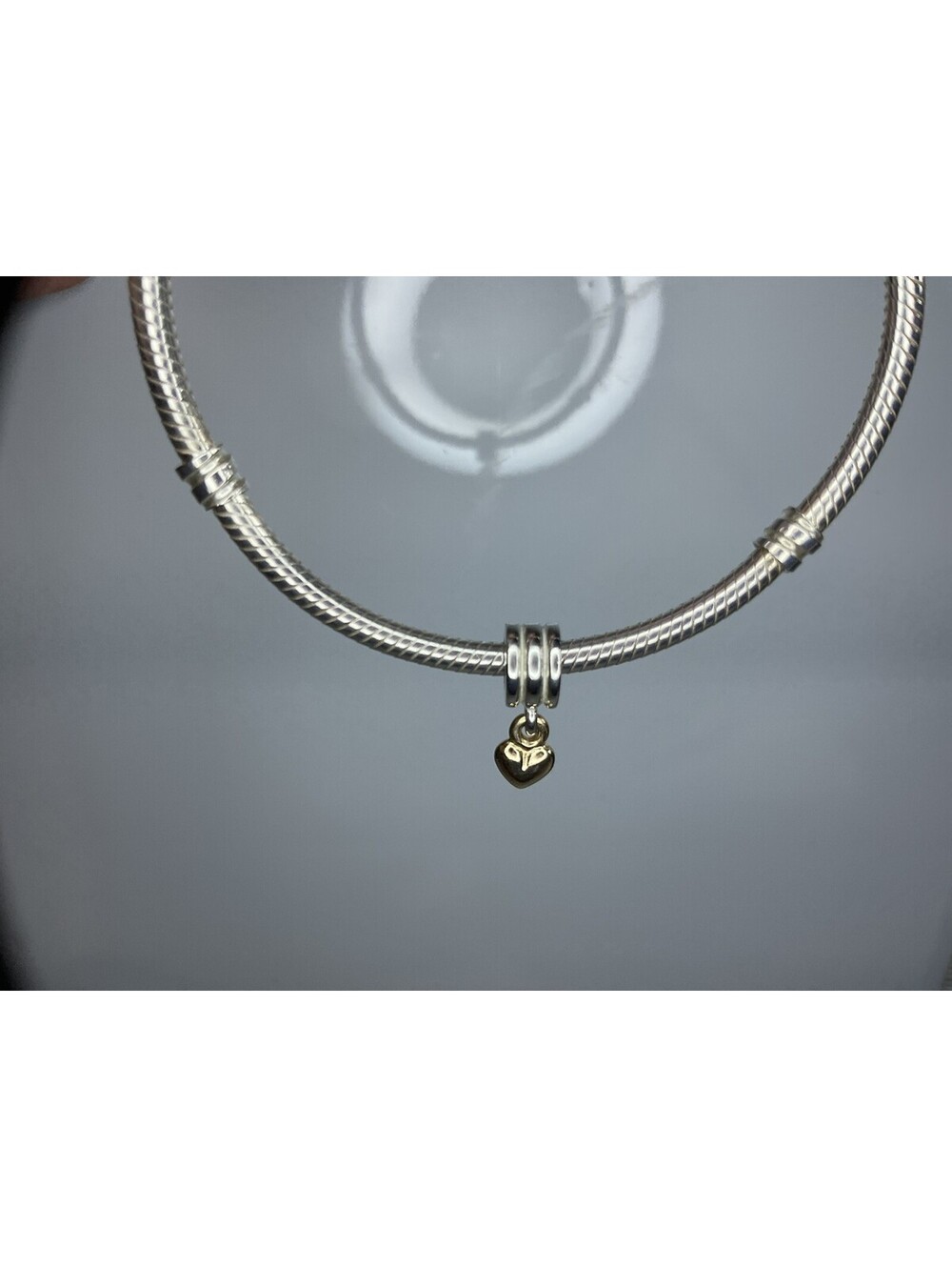 Pandora Two Tone Dangling Heart Charm 14k Heart